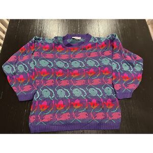 Vintage Hemp Brand Sweater Medium Retro‎ Knitted Pattern Sweater